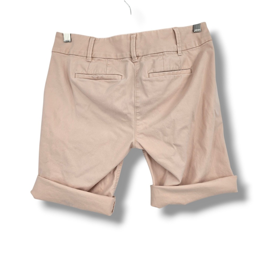 Loft Outlet Womens Bermuda Roll Shorts Khaki Pink Chino Cuffed Size 2 - Picture 2 of 7